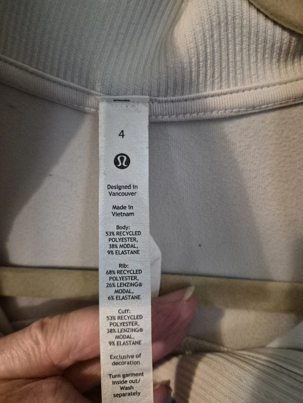 Lululemon Brushed Softstreme Ribbed 1/2 zip cropped sweatshirt - 4.      L36